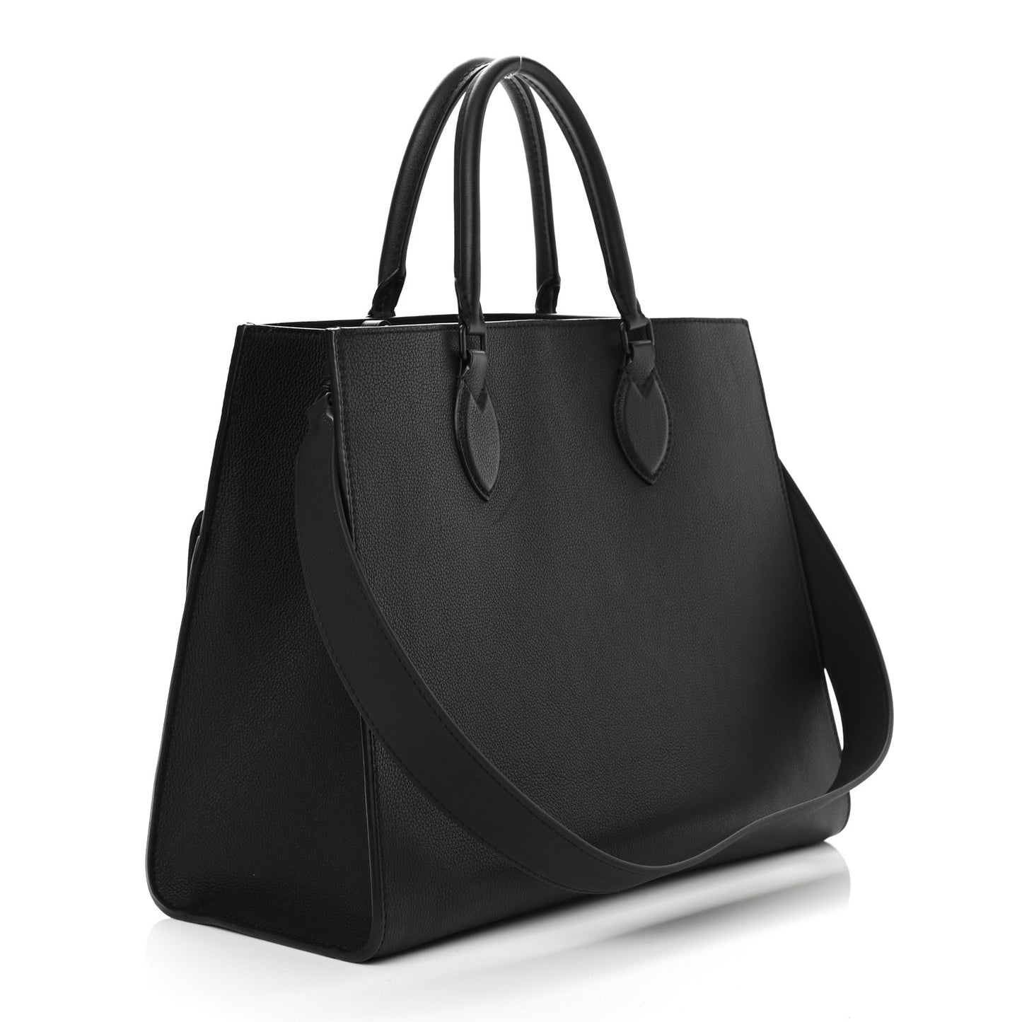 Soft Calfskin Lockme Tote MM Black