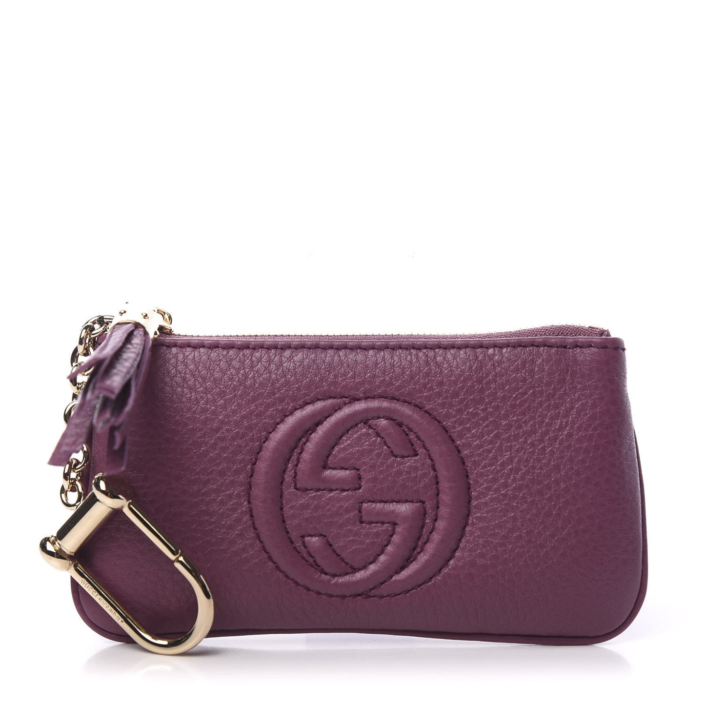 Pebbled Calfskin Soho Key Case Peonia Flower