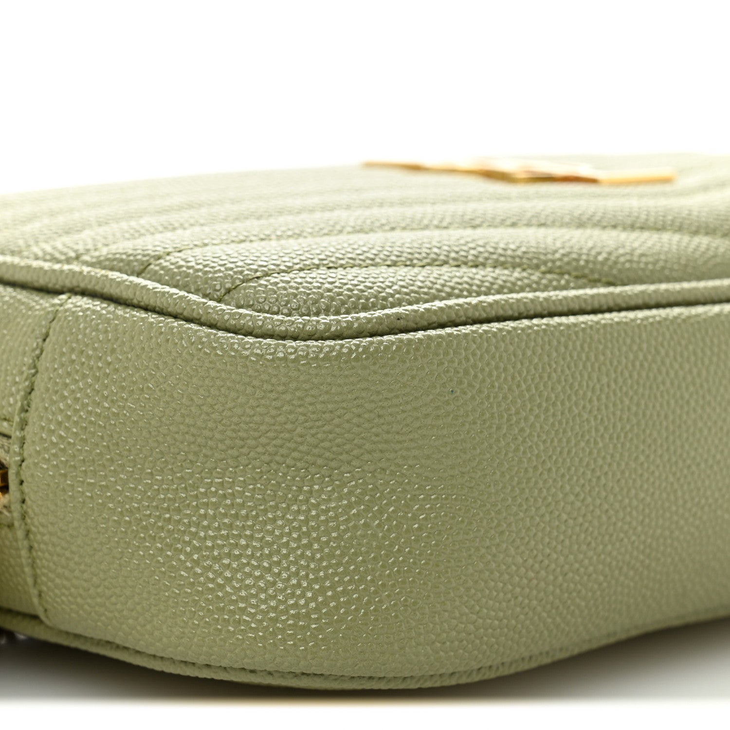 Saint Laurent Grain De Poudre Matelasse Monogram Mini Lou Camera Bag Light Sage 9 of 11