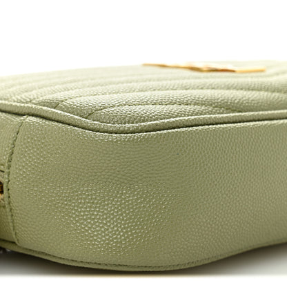 Saint Laurent Grain De Poudre Matelasse Monogram Mini Lou Camera Bag Light Sage 9 of 11