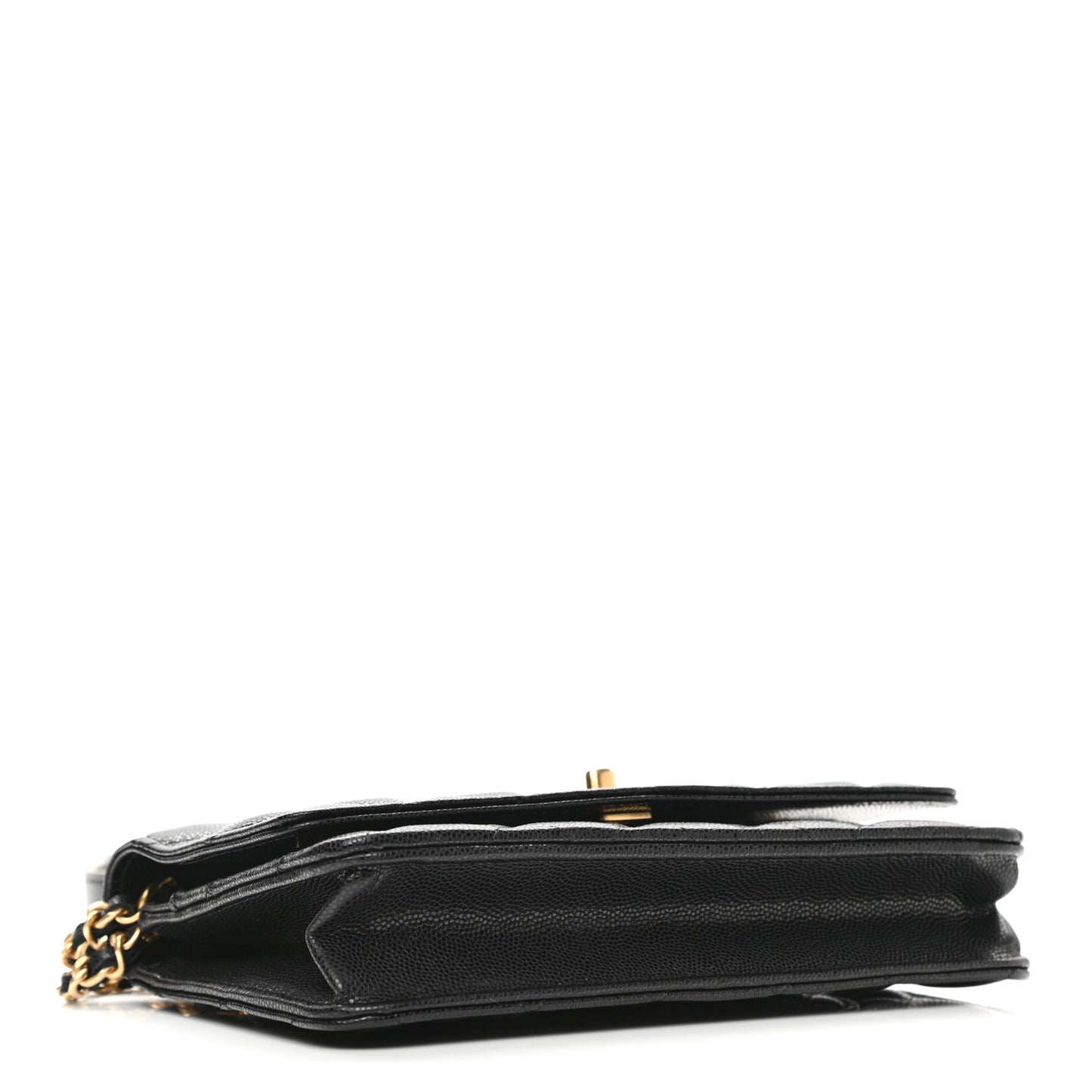 Caviar Quilted Twist Your Buttons Wallet On Chain WOC Black