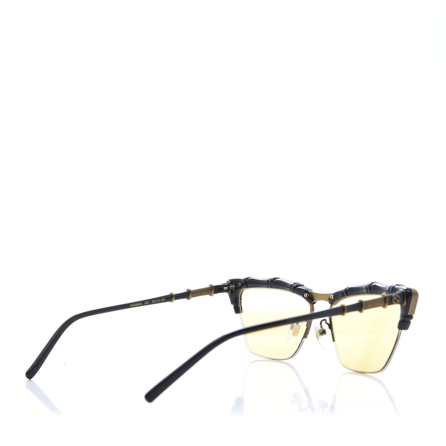 Acetate Metal Bamboo Sunglasses GG660S Black Yellow