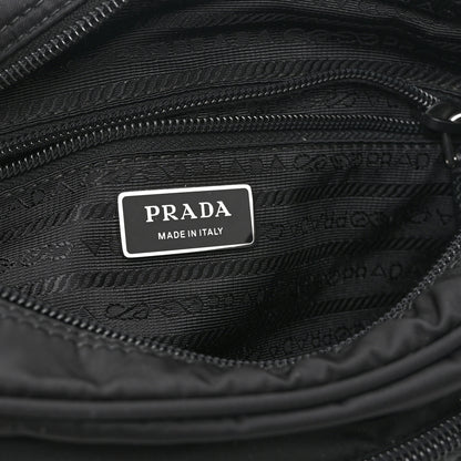 Prada Re-Nylon Vela Saffiano Pocket Double Zip Shoulder Bag Black 6 of 10