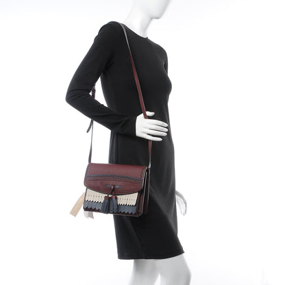 Burberry Grainy Calfskin Broguing Tassel Small Macken Crossbody Bag Mahogany Red 2 of 7