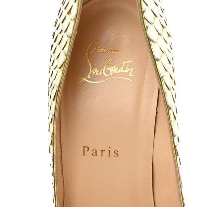 Christian Louboutin Python Armure Pigalle Follies 100 Pumps 38.5 Green 6 of 7