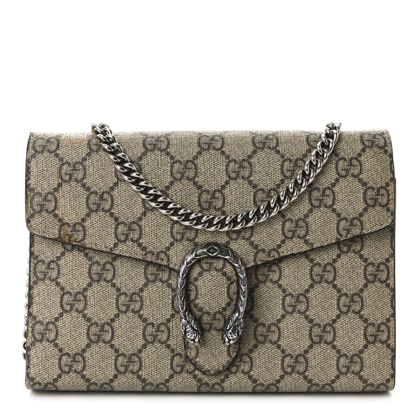 GG Supreme Monogram Mini Dionysus Chain Wallet Beige Taupe