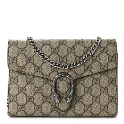 Gucci GG Supreme Monogram Mini Dionysus Chain Wallet Beige Taupe 1 of 10
