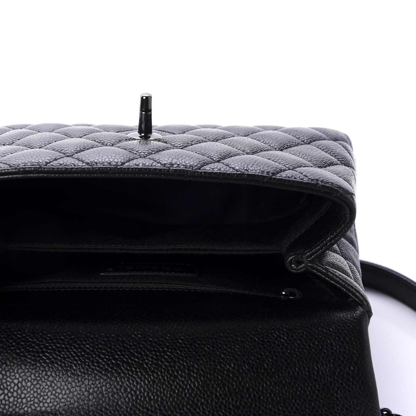 Caviar Quilted Mini Coco Handle Flap So Black