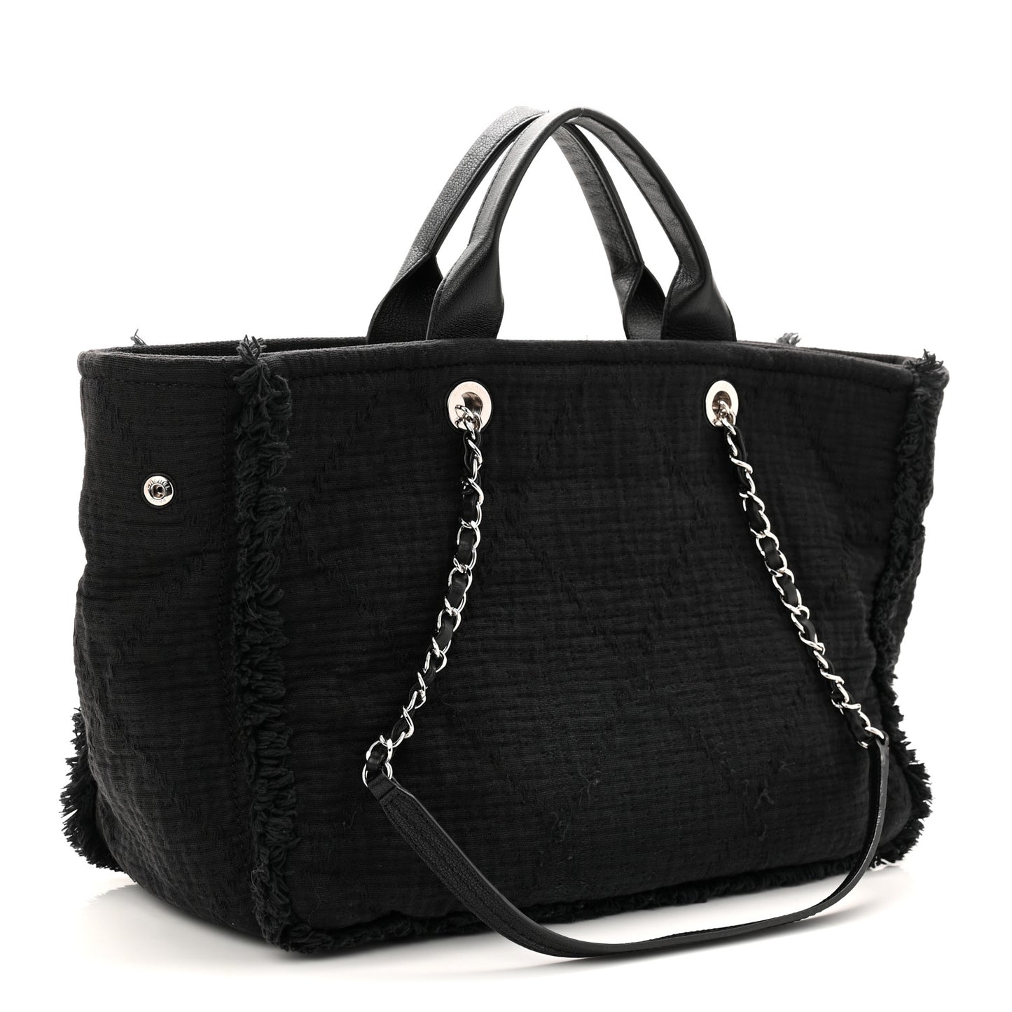 Canvas Large Double Face Shopping Tote Black