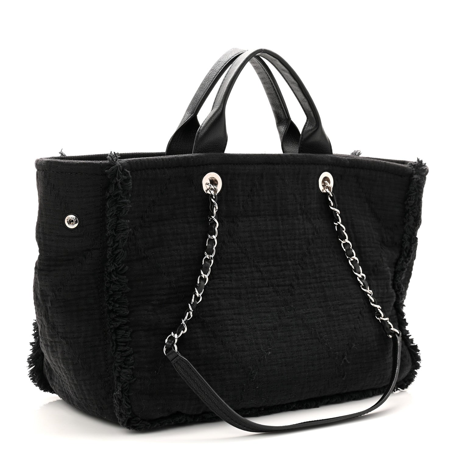 Chanel Canvas Large Double Face Shopping Tote Black 3 of 10