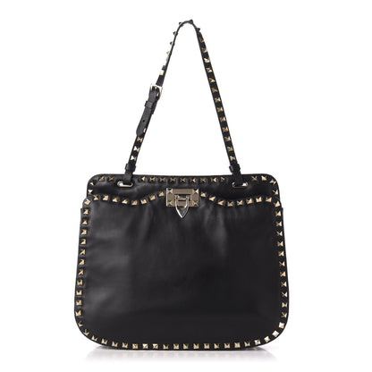 Valentino Garavani Vitello Rockstud Shoulder Satchel Black 1 of 11