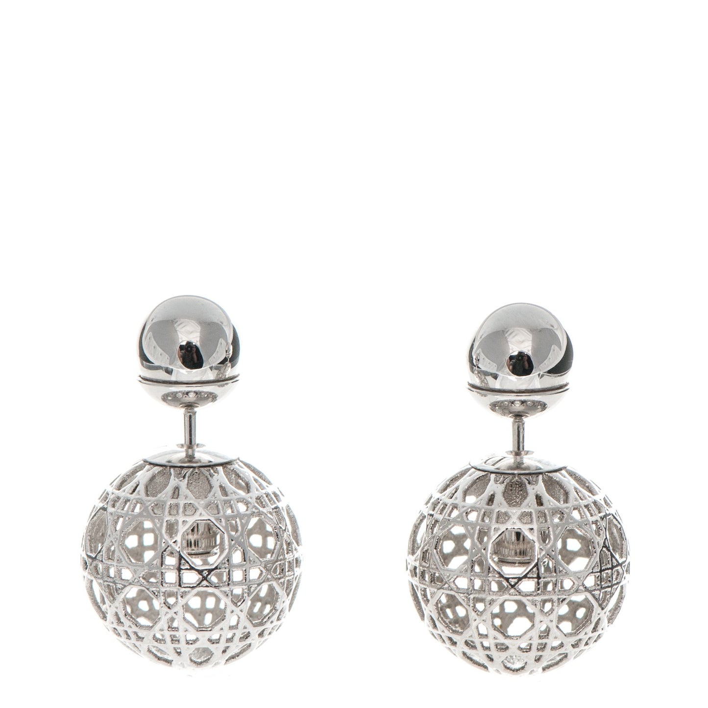 Cannage Mise En Dior Tribal Earrings Silver