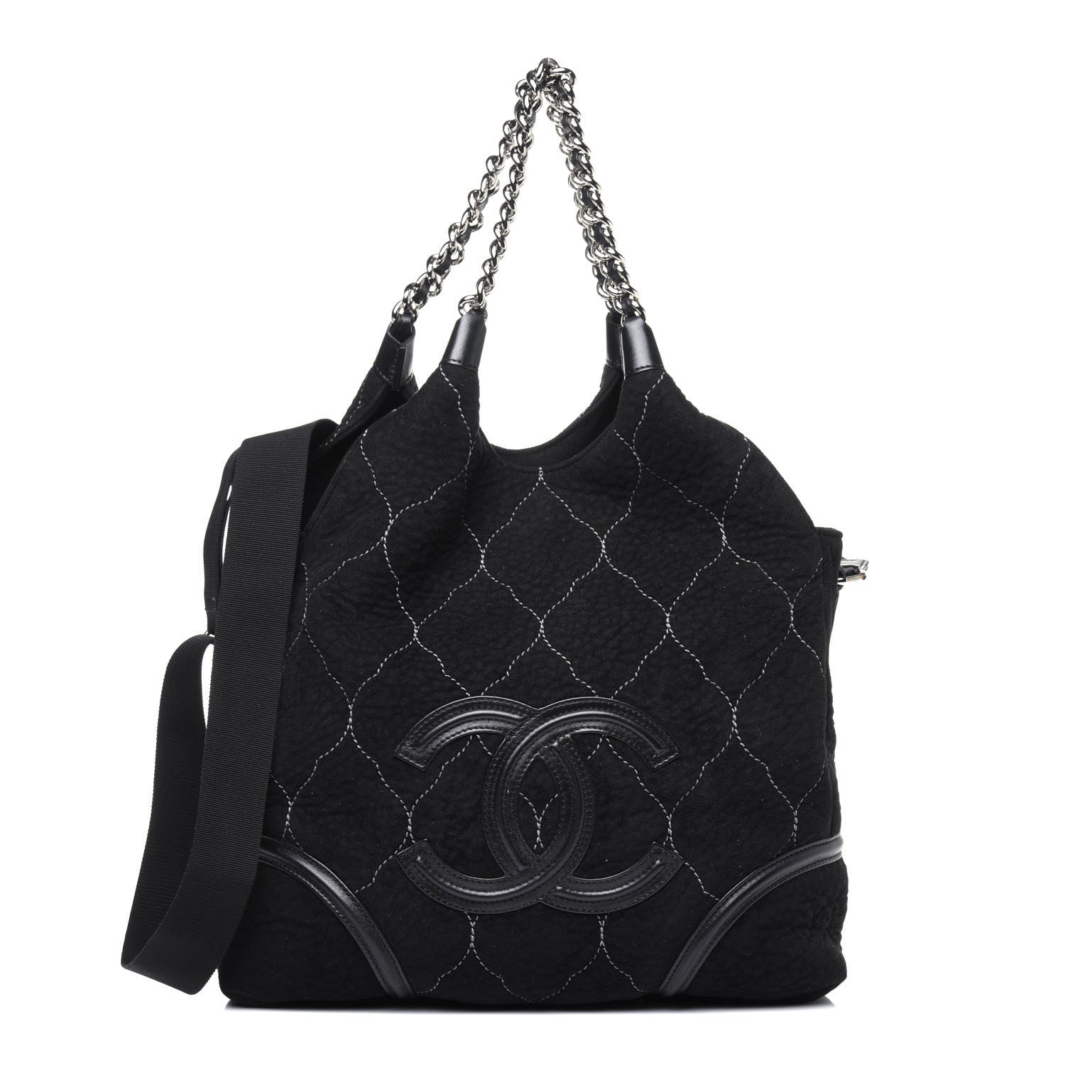Chanel Microsuede Quilted Rodeo Drive Hobo Black 1 of 11