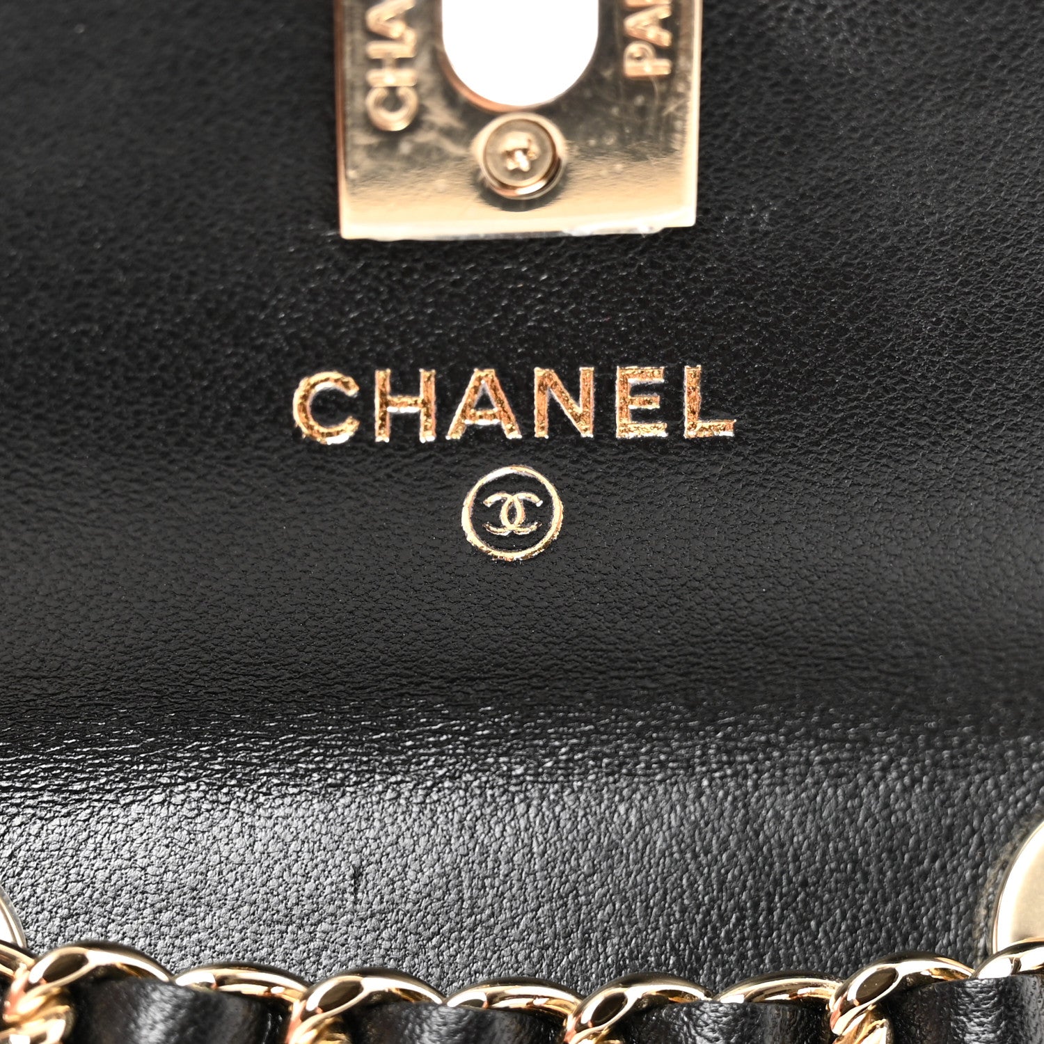 Chanel Lambskin Quilted Trendy CC Card Holder On Chain Black 6 of 8