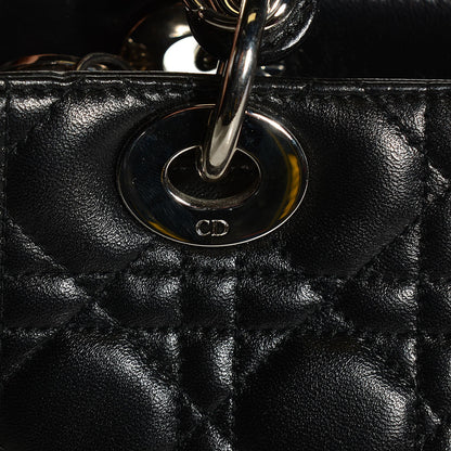 Christian Dior Lambskin Cannage Medium Lady Dior Black 7 of 9