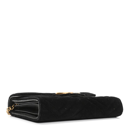 Gucci Velvet Matelasse GG Marmont Chain Wallet Black 4 of 13
