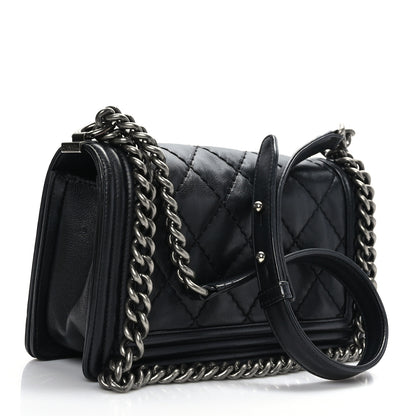 Chanel Calfskin Double Stitch Medium Boy Flap Black 3 of 10