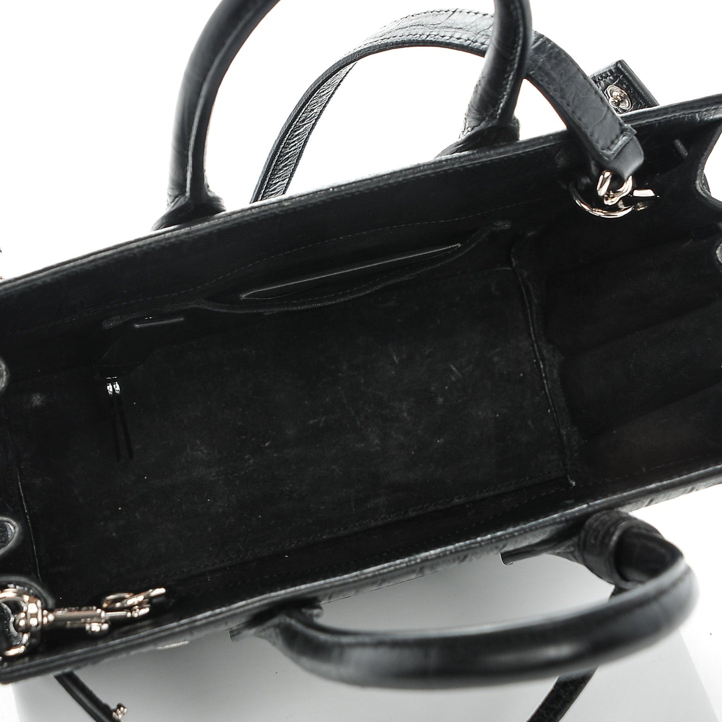 Calfskin Crocodile Embossed Nano Sac De Jour Black
