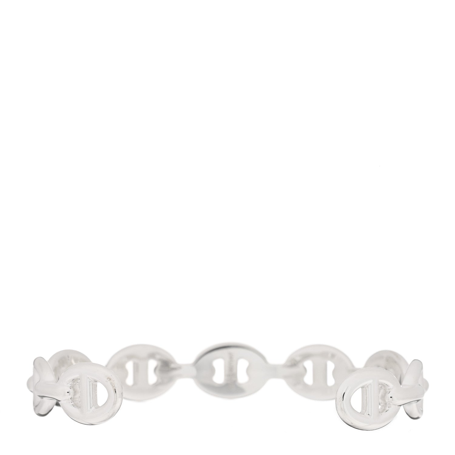 Hermes Sterling Silver MM Chaine d'Ancre Enchainee Cuff Bracelet SH 2 of 4
