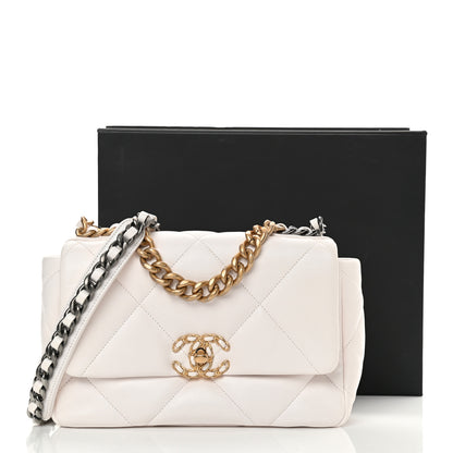 Chanel Lambskin Quilted Medium Chanel 19 Flap White 14 of 14