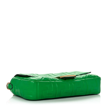 Fendi Nappa FF 1974 Embossed Baguette Tomatillo 3 of 9