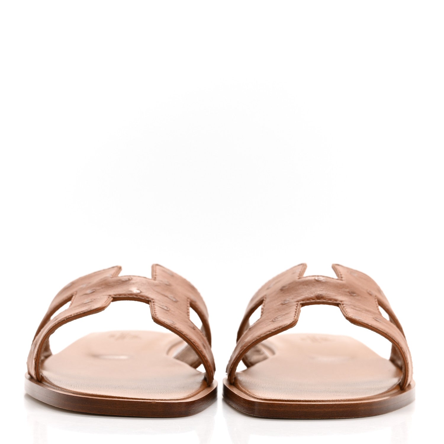 Hermes Ostrich Oran Sandals 35 Naturel 2 of 10