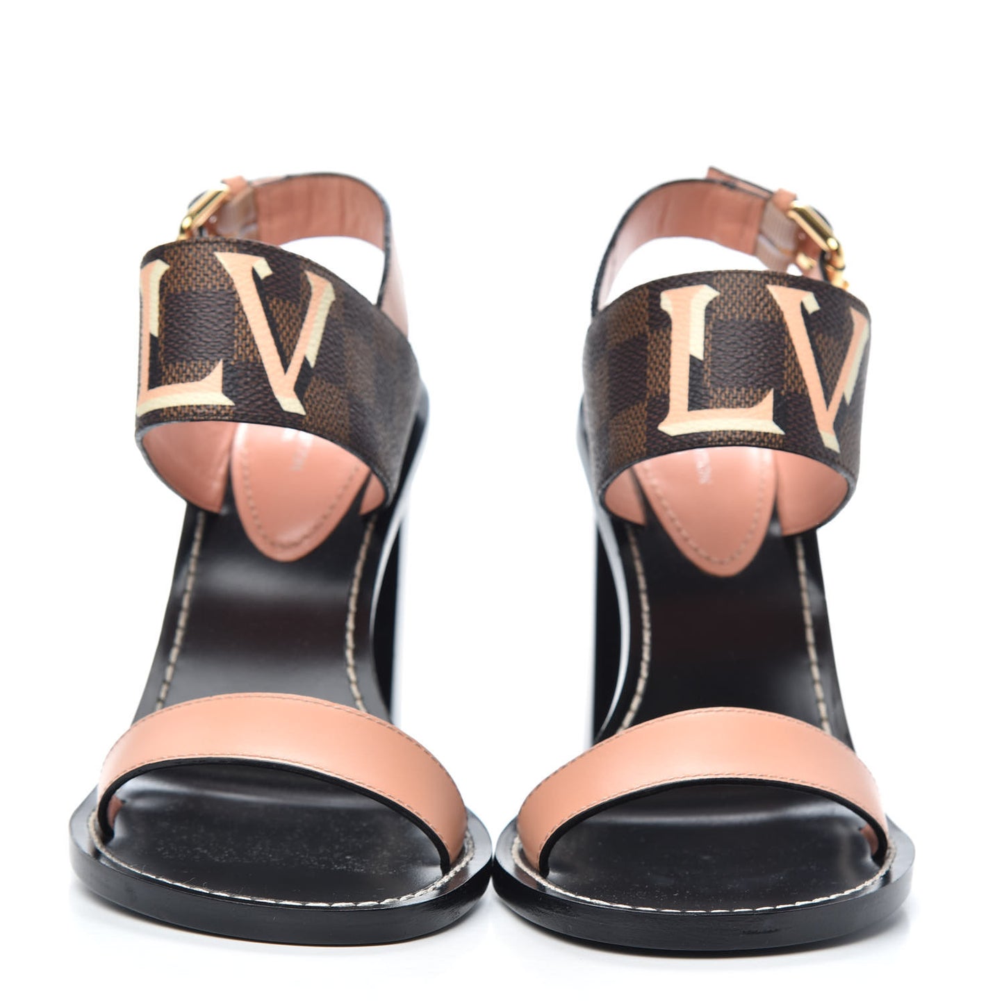 Calfskin Damier Ebene Passenger Heeled Sandals 39