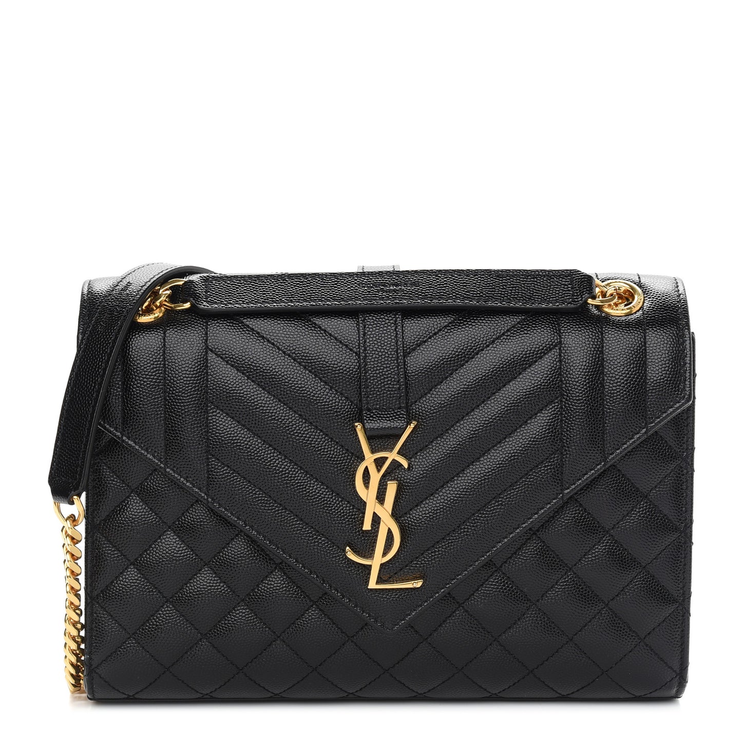 Grain De Poudre Textured Mixed Matelasse Triquilt Medium Monogram Satchel Black