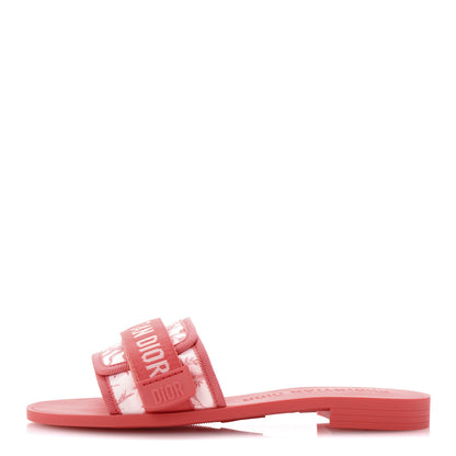 Christian Dior Technical Stretch Fabric Dio(r)evolution Toile De Jouy Slide Sandals 35 Coral 1 of 11