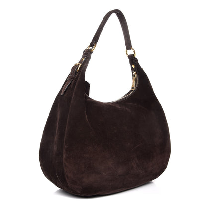 Prada Scamosciato Suede Hobo Moro 3 of 9