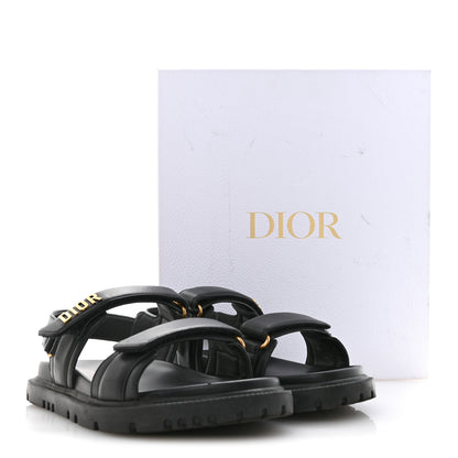 Christian Dior Lambskin Dioract 10mm Slide Sandals 39.5 Black 10 of 10
