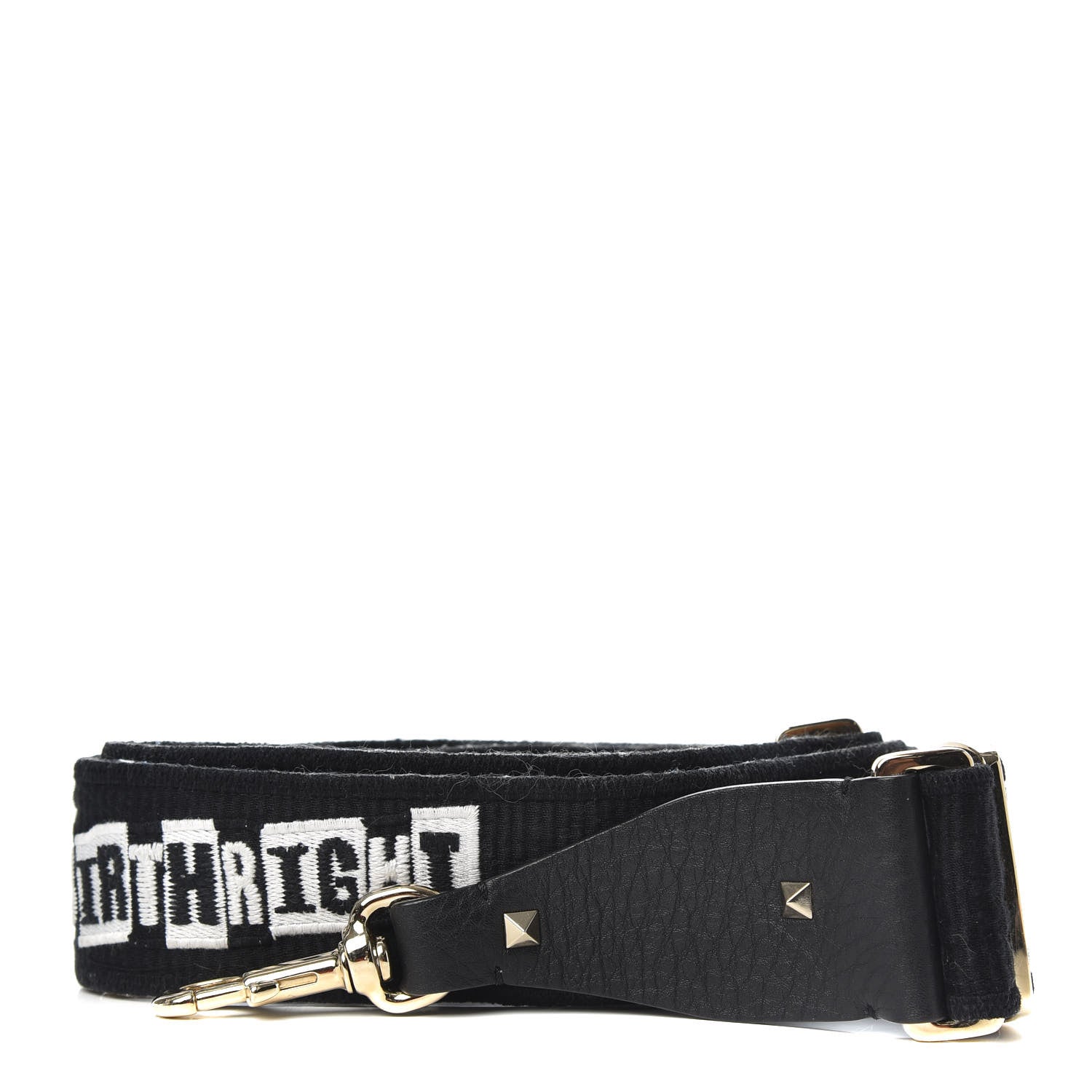 Valentino Garavani X JAMIE REID Canvas Embroidered Rockstud Guitar Strap Black 1 of 7