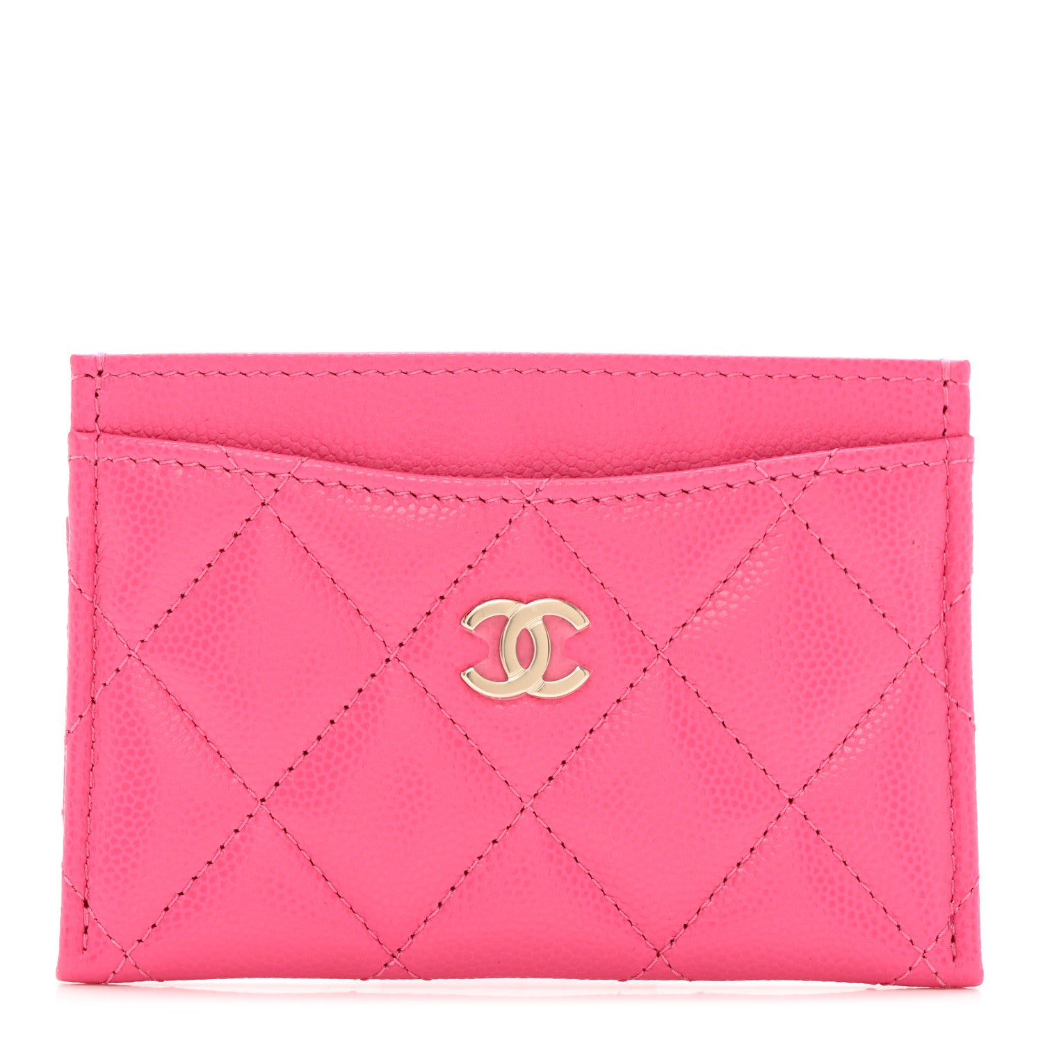 Chanel Caviar Quilted Card Holder Pink 1 of 8