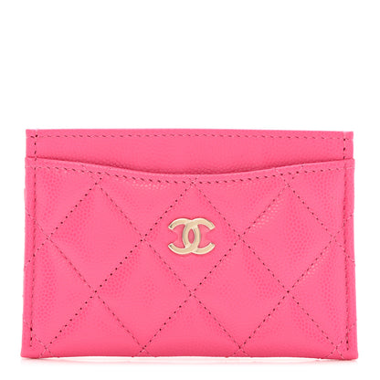 Chanel Caviar Quilted Card Holder Pink 1 of 8