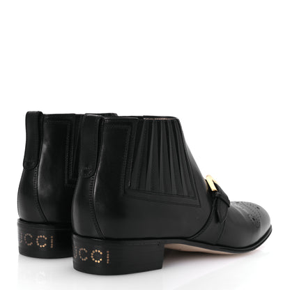 Gucci Waxed Calfskin Womens Ankle Boots 37.5 Black 5 of 13