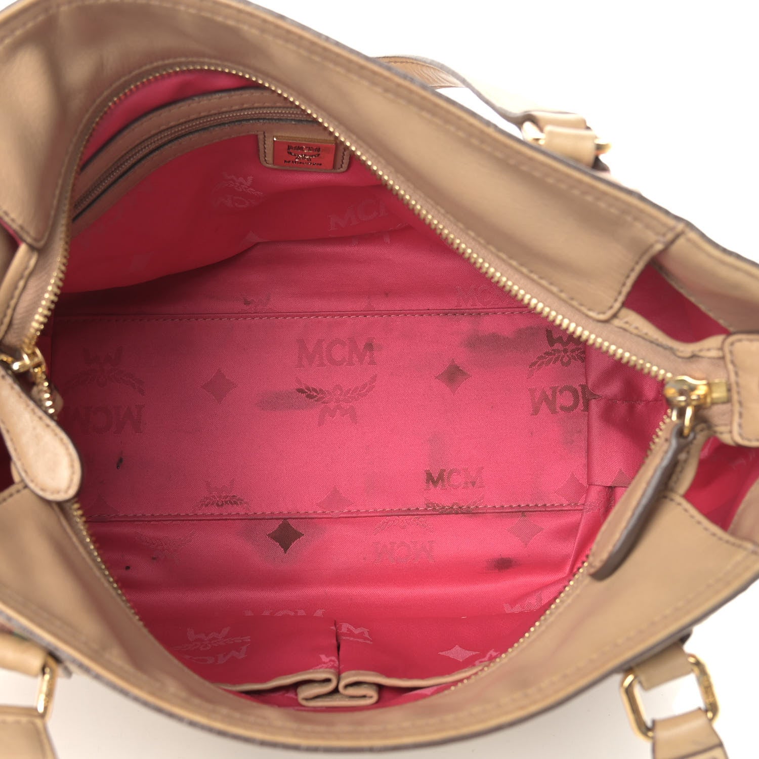 MCM Visetos Striped Tote Beige 5 of 20