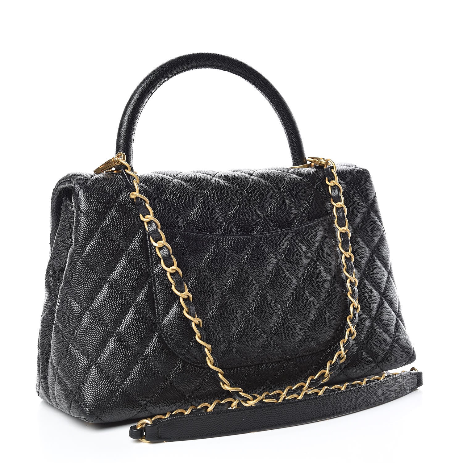 Chanel Caviar Quilted Small Coco Handle Flap Black 3 of 14