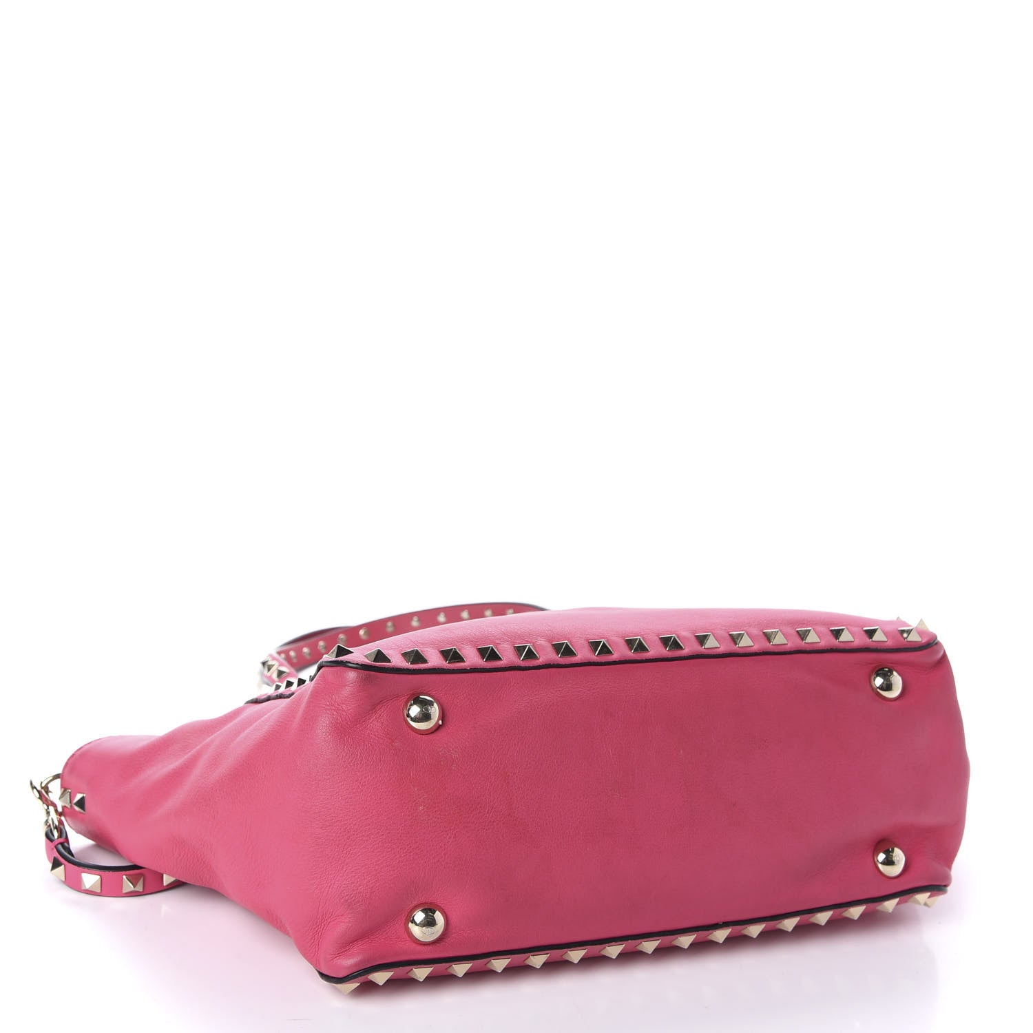 Valentino Garavani Vitello Small Rockstud Tote Deep Cyclamin 4 of 10