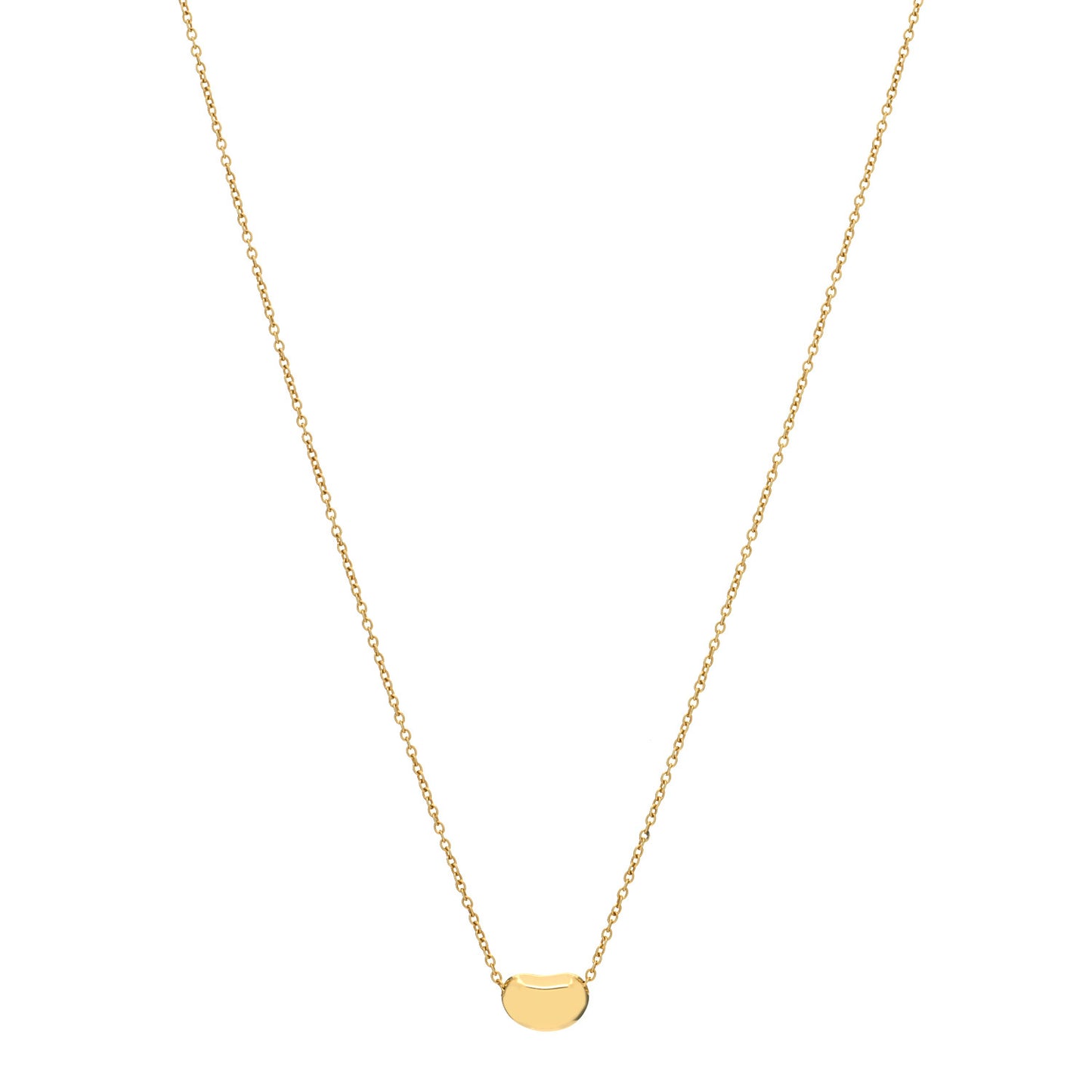 18K Yellow Gold 9mm Elsa Peretti Bean Pendant Necklace