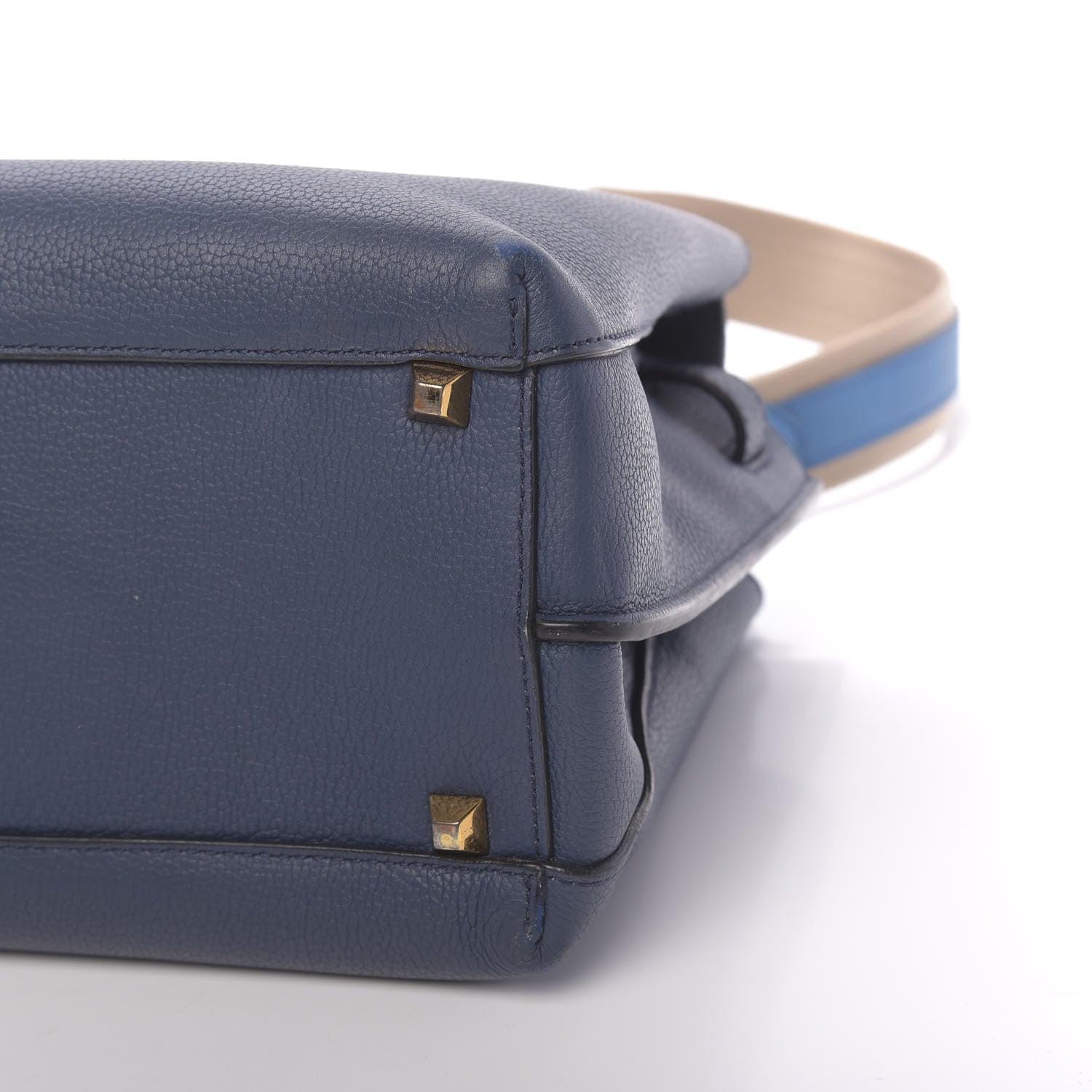 MCM Grained Calfskin Medium Milla Tote Navy 10 of 12