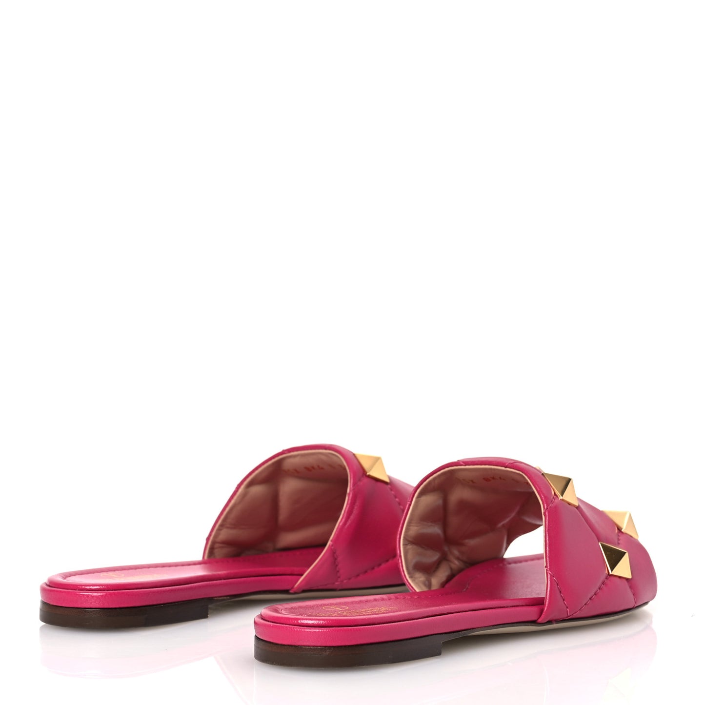 Nappa Roman Stud Flat Slide Sandals 38 Blossom
