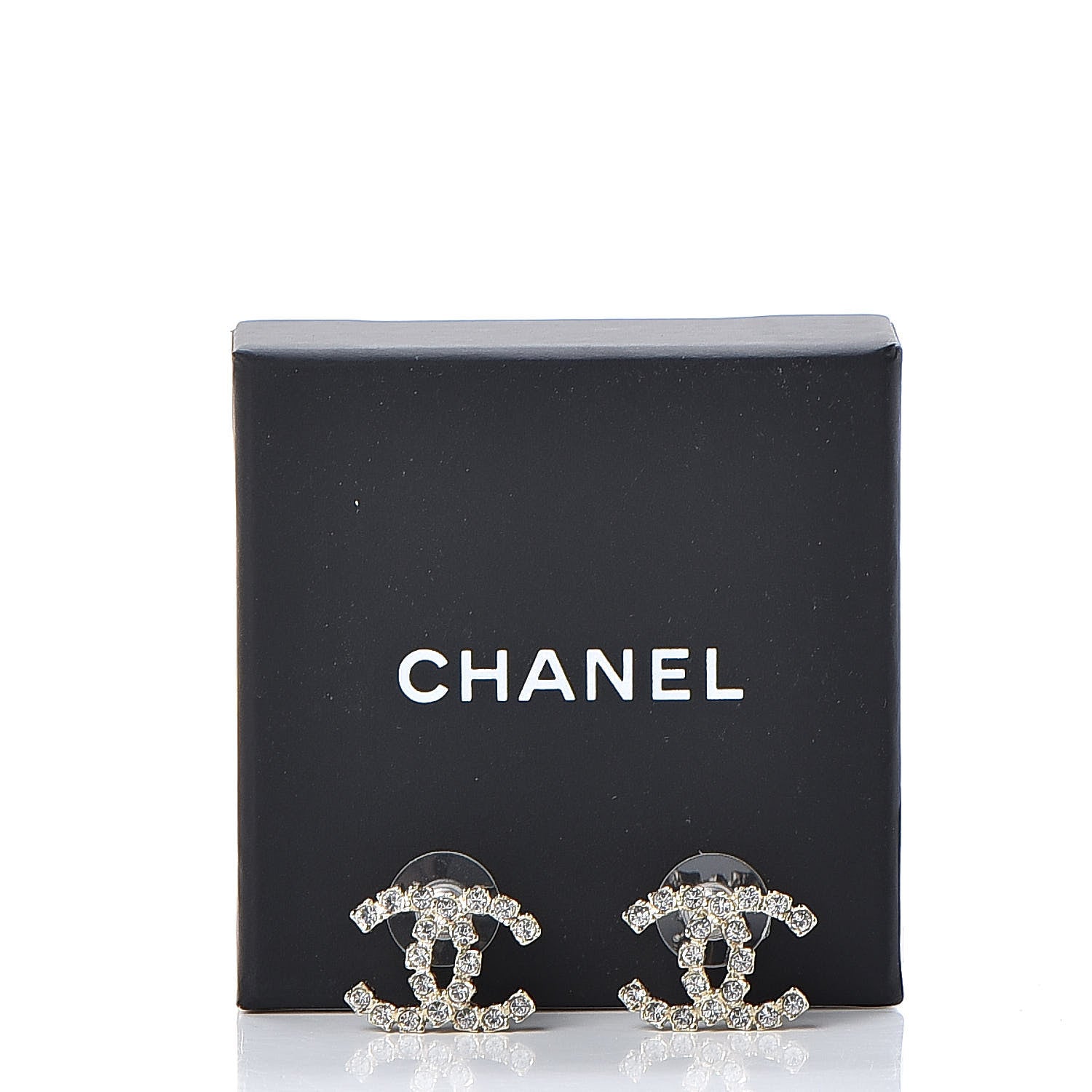 Chanel Crystal CC Earrings Gold 5 of 5