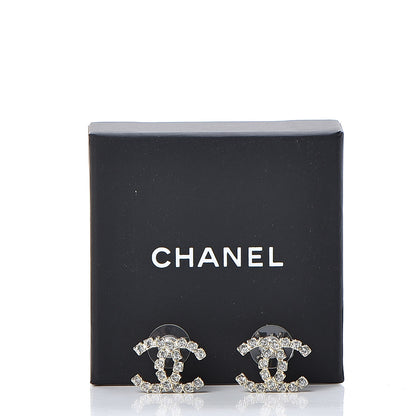 Chanel Crystal CC Earrings Gold 5 of 5