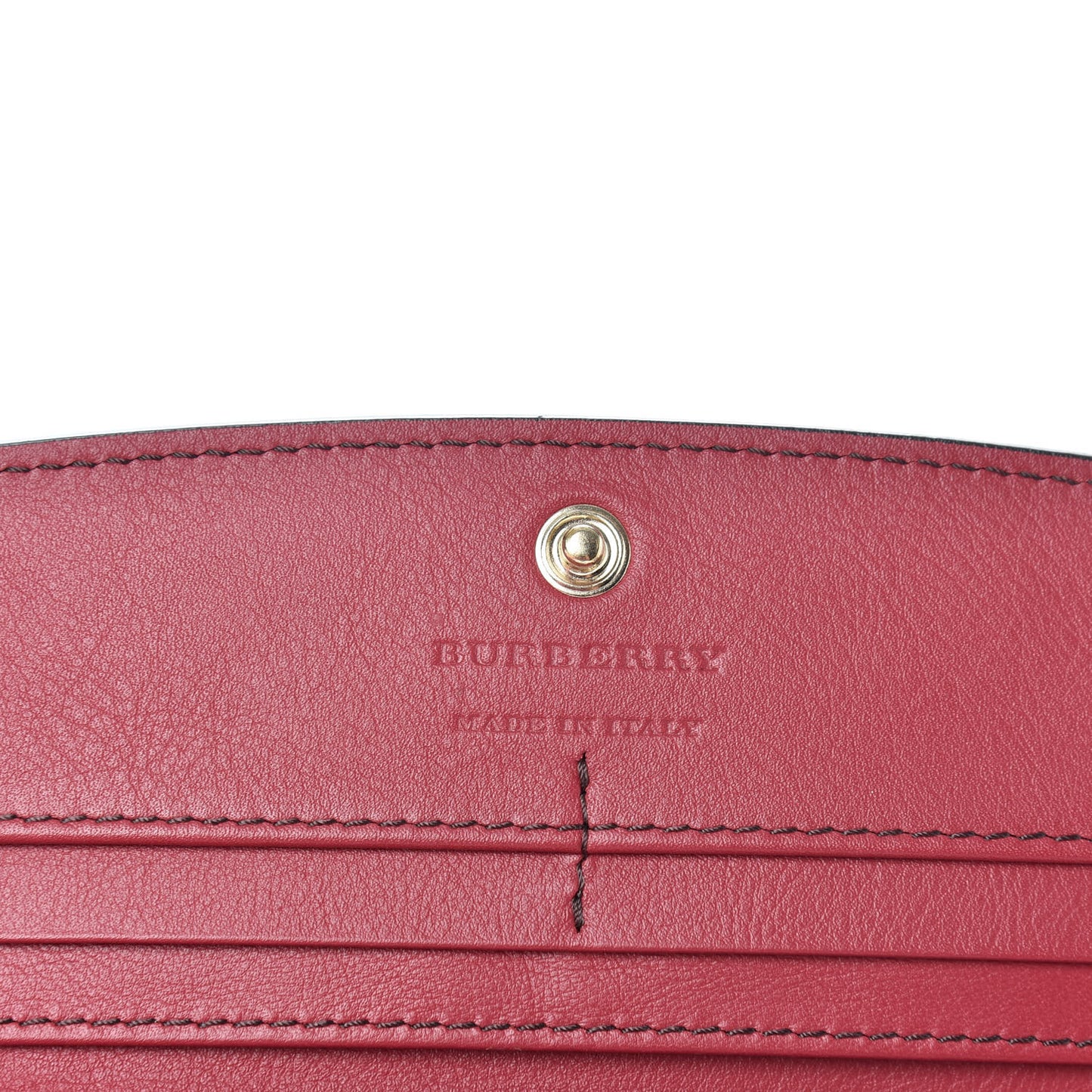 Grainy Calfskin House Check Porter Continental Wallet Russet Red