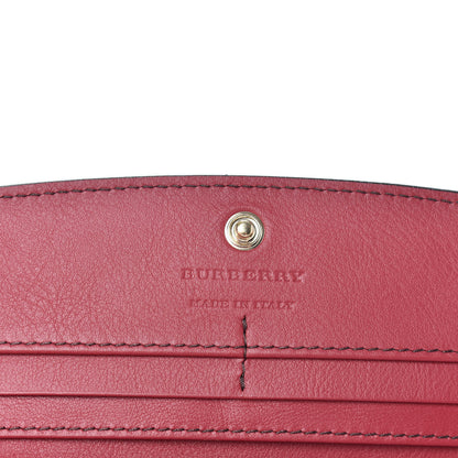 Burberry Grainy Calfskin House Check Porter Continental Wallet Russet Red 6 of 6