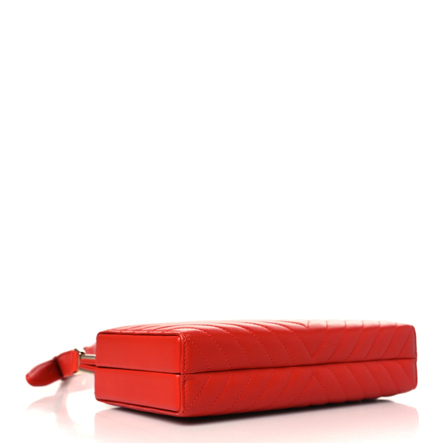 Lambskin Chevron Quilted Reissue Clutch Bag Red