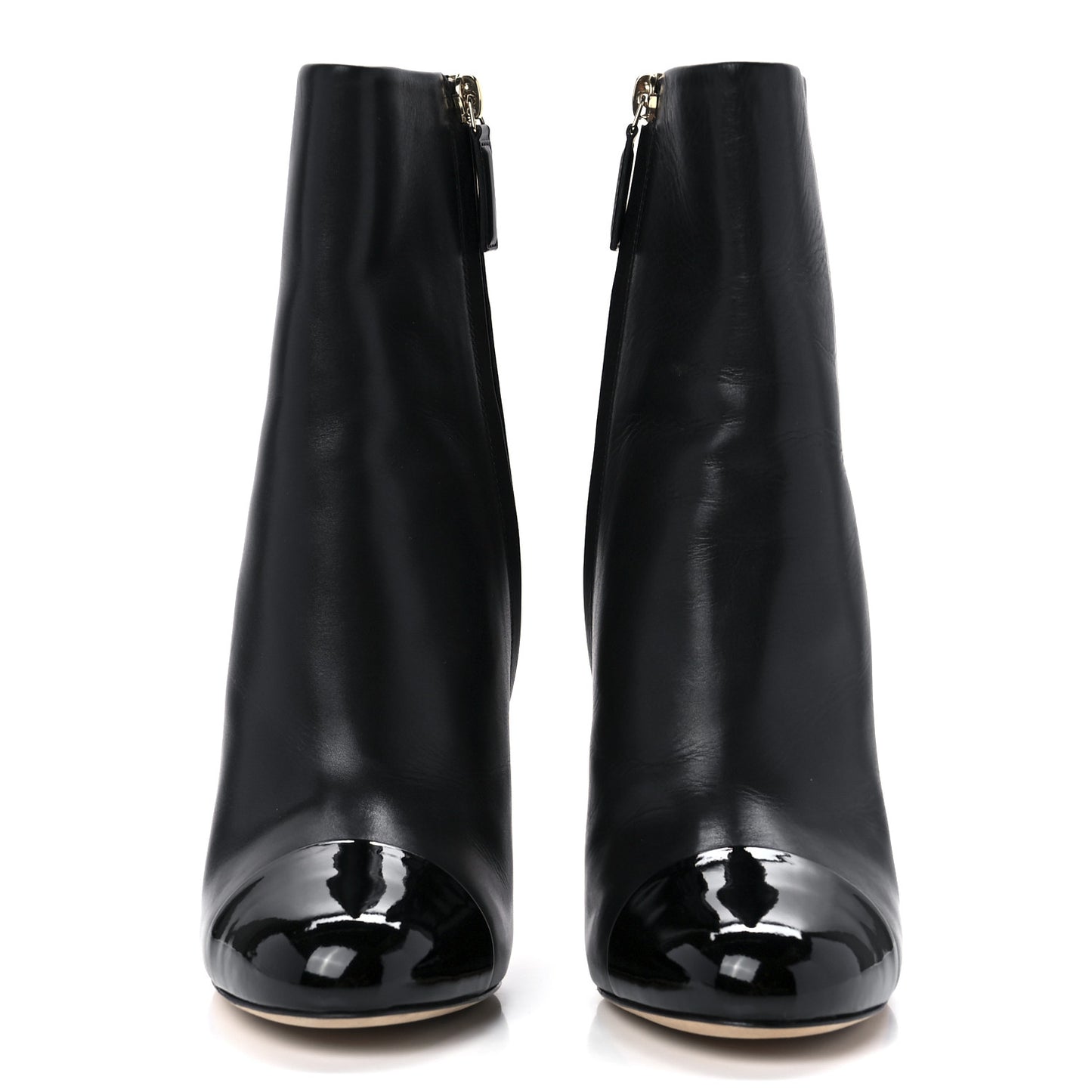 Calfskin Cap Toe CC Short Boots 38.5 Black
