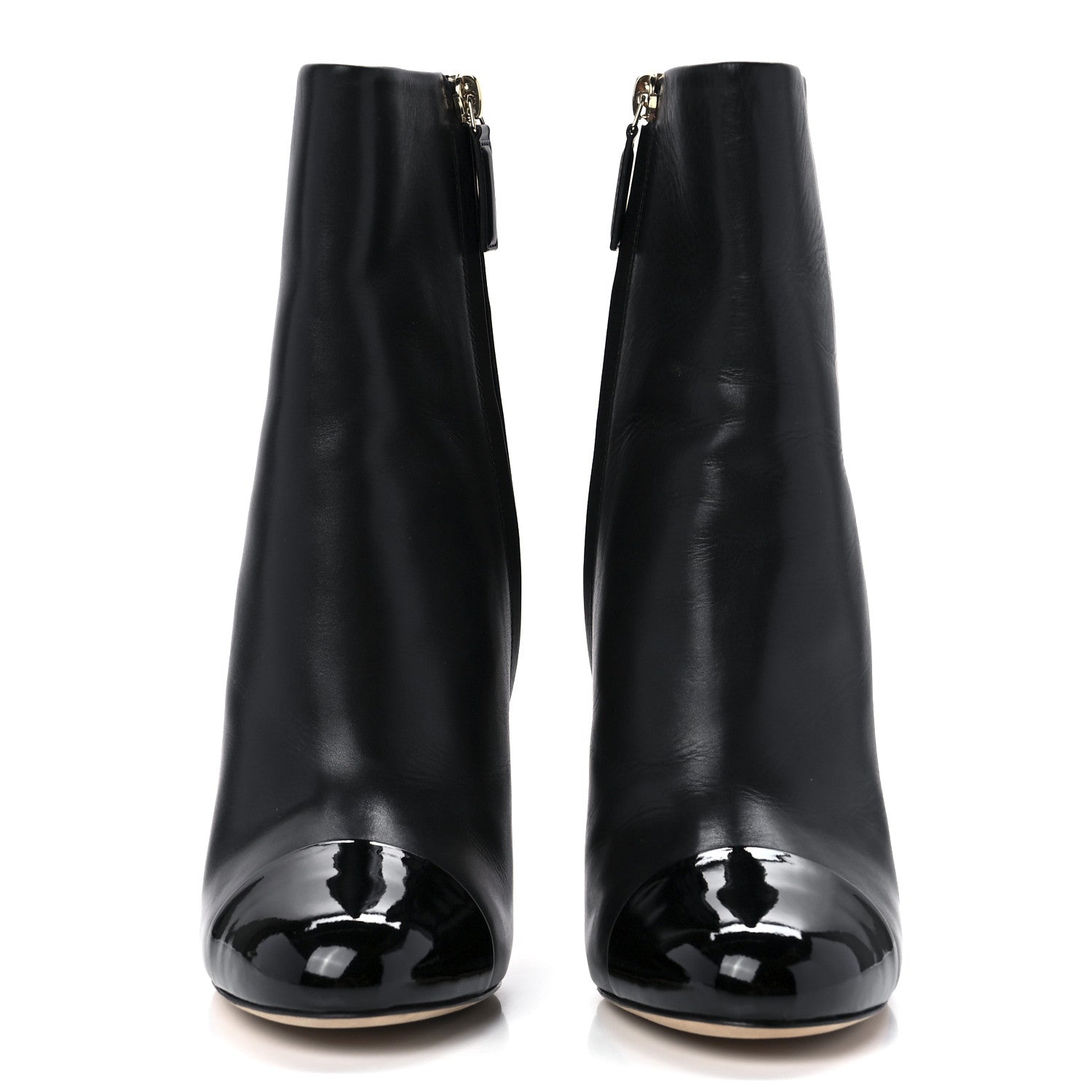 Chanel Calfskin Cap Toe CC Short Boots 38.5 Black 2 of 8