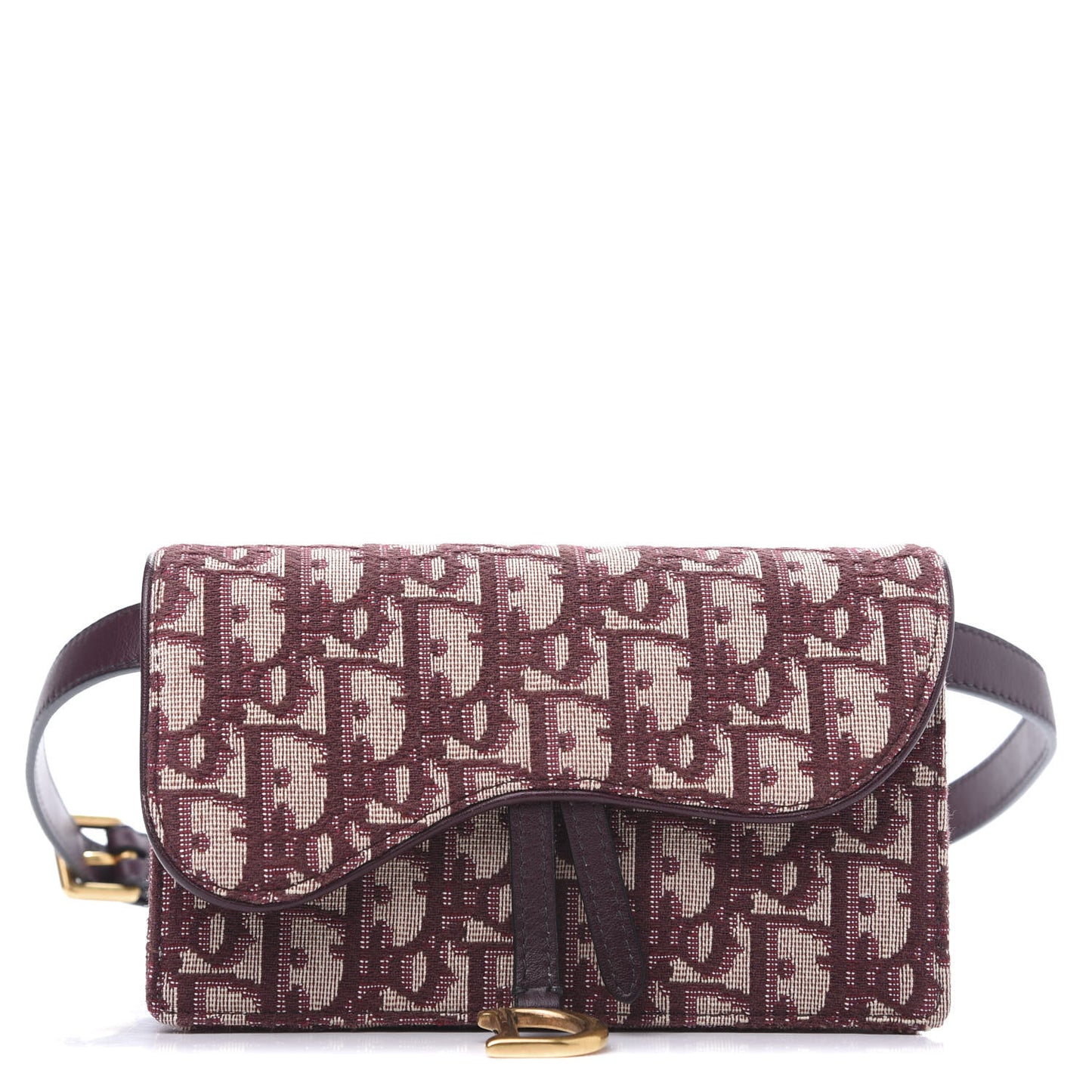 Oblique Saddle Belt Bag Bordeaux