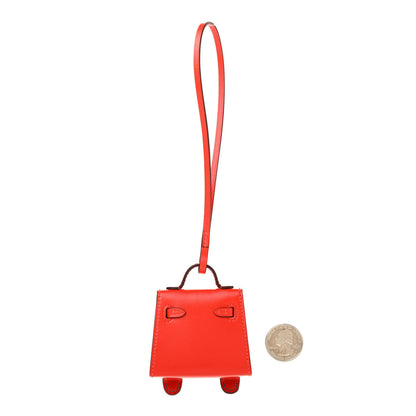 Hermes Tadelakt Chevre Mysore Kelly Quelle Idole Bag Charm Capucine Jaune De Naples Vert Vertigo Zanzibar 2 of 5